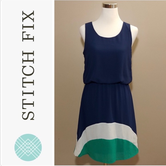 Pixley Dresses & Skirts - Pixley Florence Colorblock Dress Blue, Green